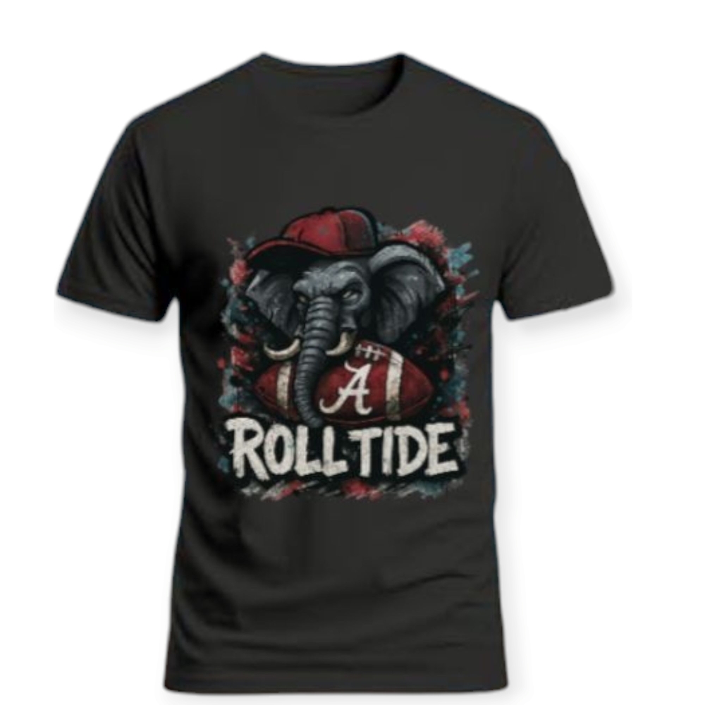 Black Short Sleeve Tees with Graphic Designs